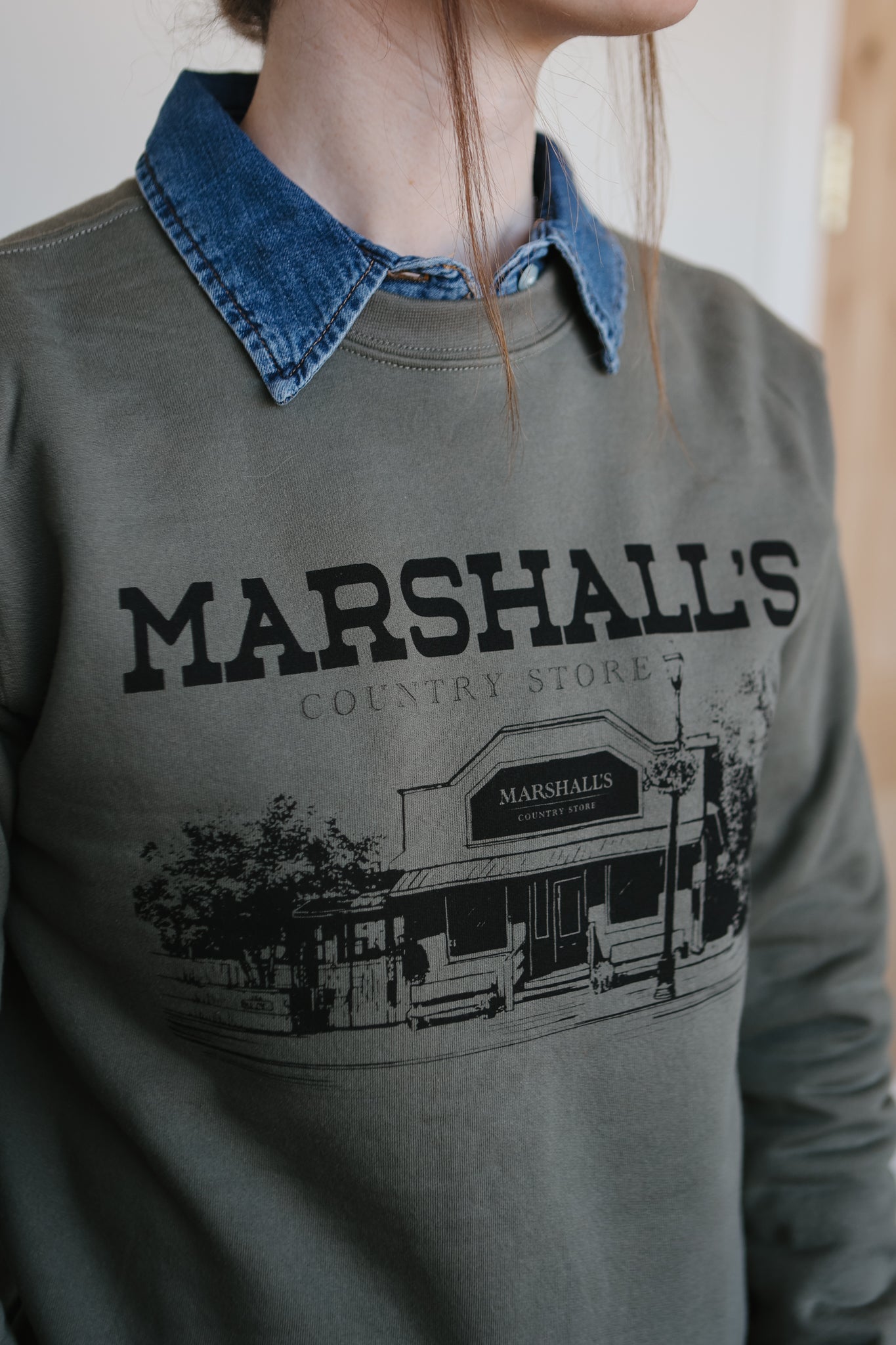 Marshall's Country Store Crew Neck (Sage Grey)