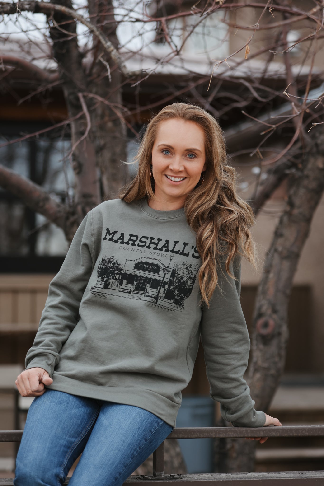 Marshall's Country Store Crew Neck (Sage Grey)