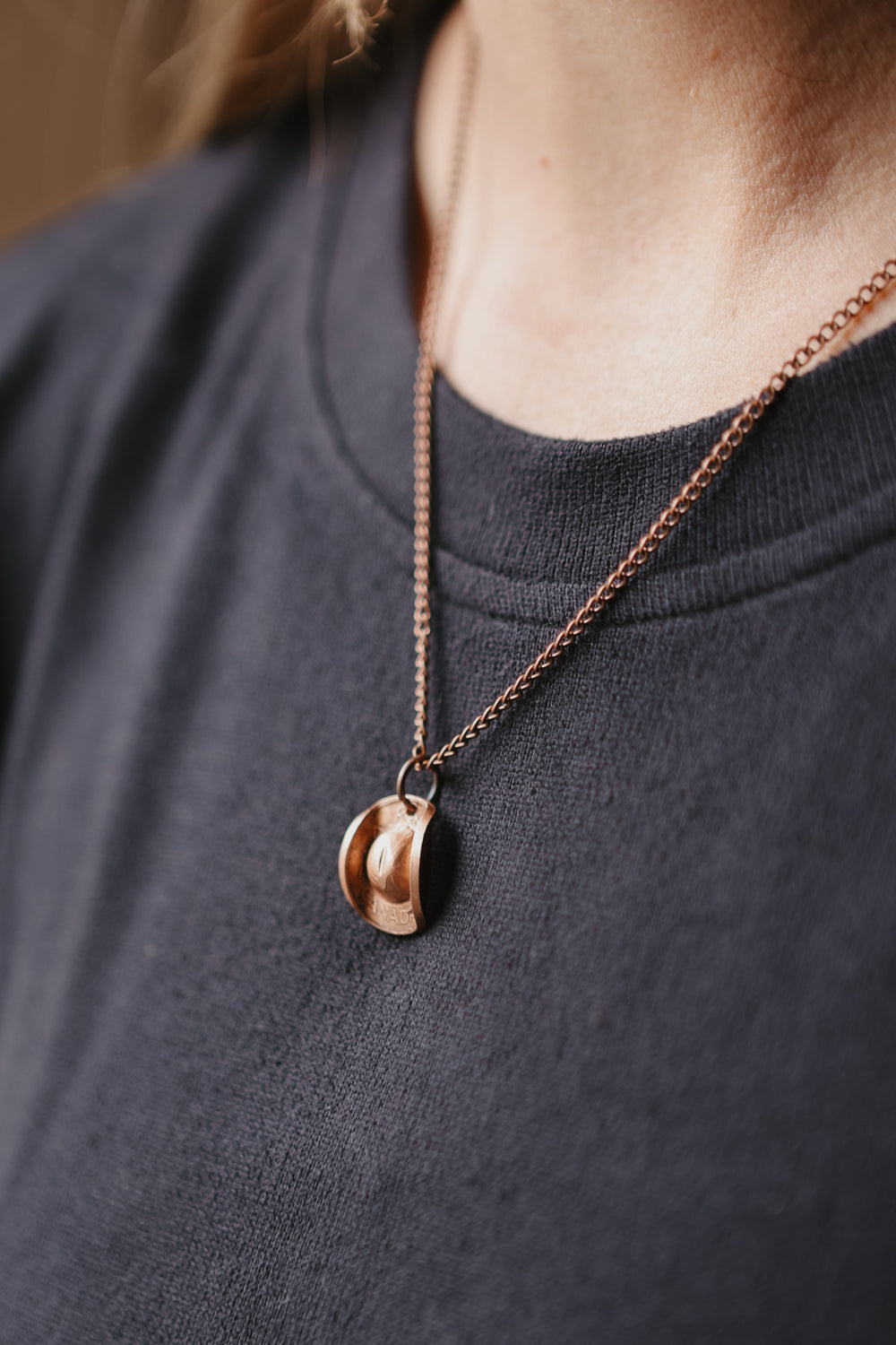 Coin Cowboy Hat Penny Necklace