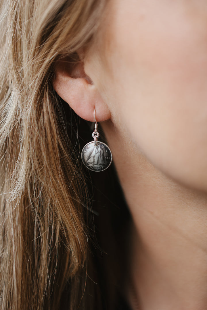Silver Dime Earrings