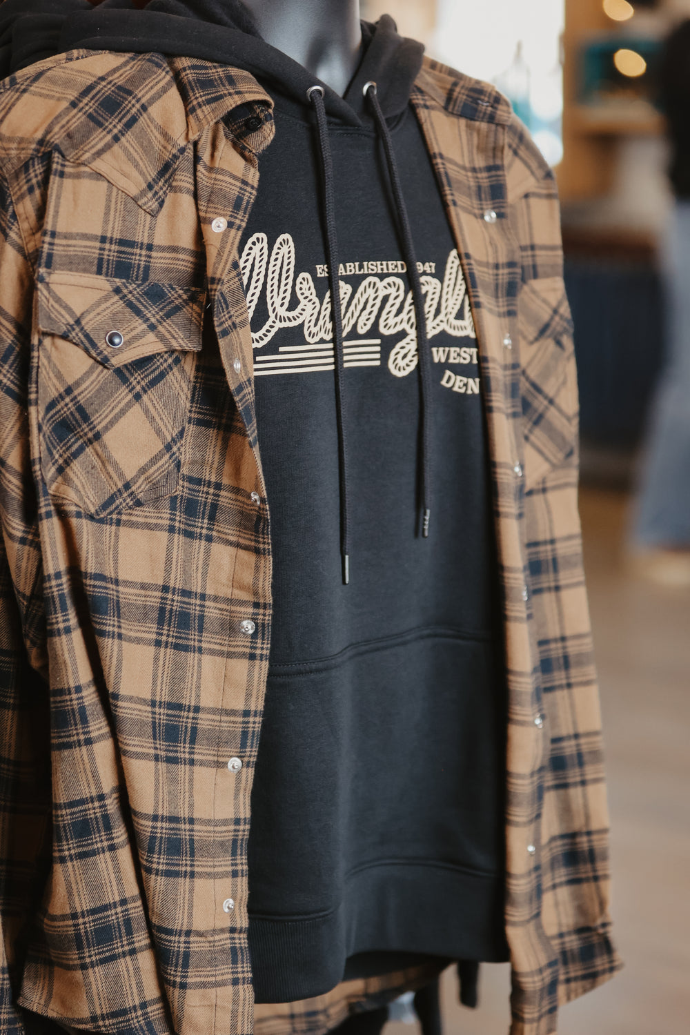 Wrangler - Men's Long Sleeve Flannel Snap Shirt Retro Modern Fit