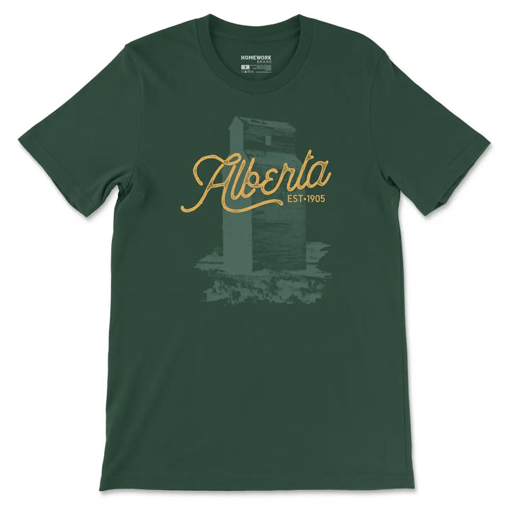 Homework Brand - Alberta Grain Elevator Tee- Forest