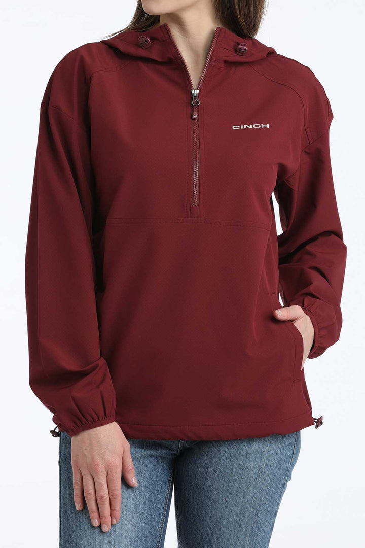 Cinch - Women's 1/2 Zip Woven Pullover w/hood