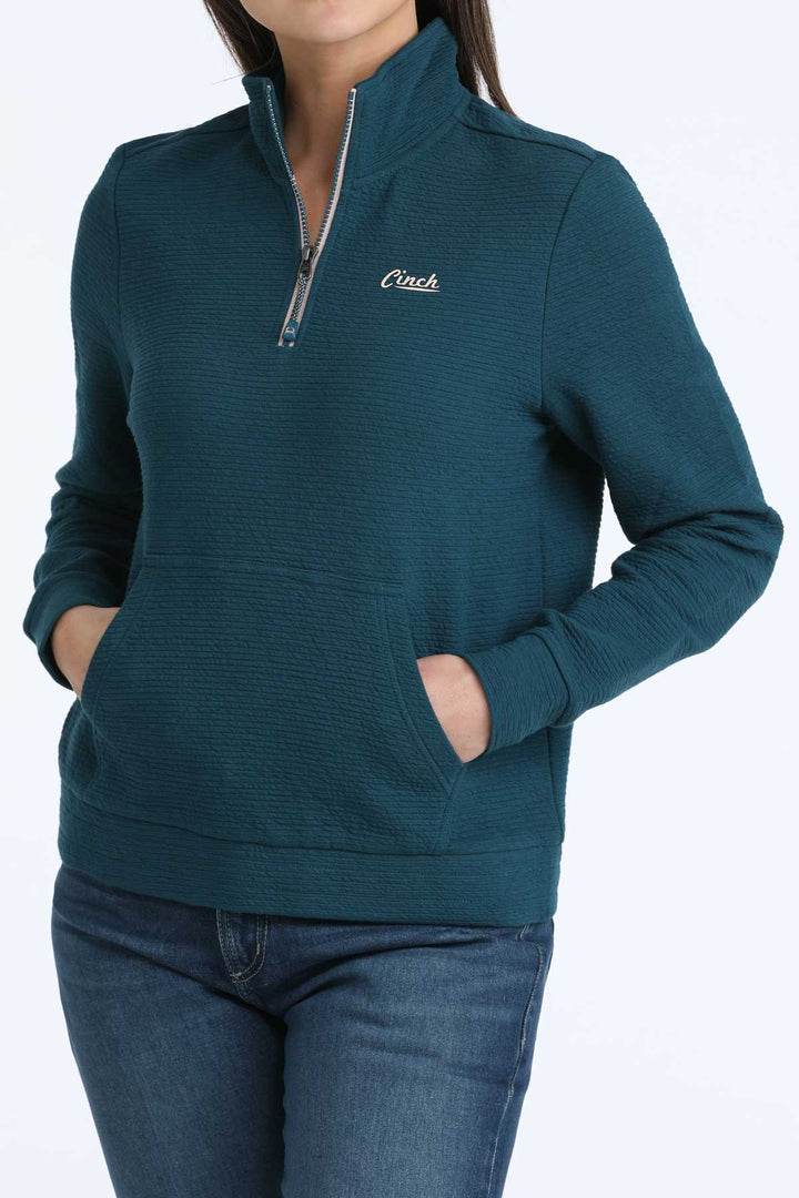Cinch - Women's Long Sleeve 1/4 Zip Grid Fleece Pullover
