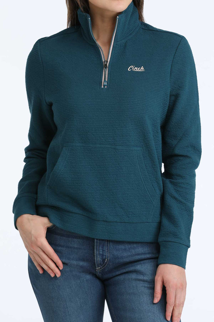 Cinch - Women's Long Sleeve 1/4 Zip Grid Fleece Pullover