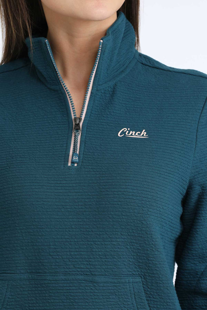 Cinch - Women's Long Sleeve 1/4 Zip Grid Fleece Pullover