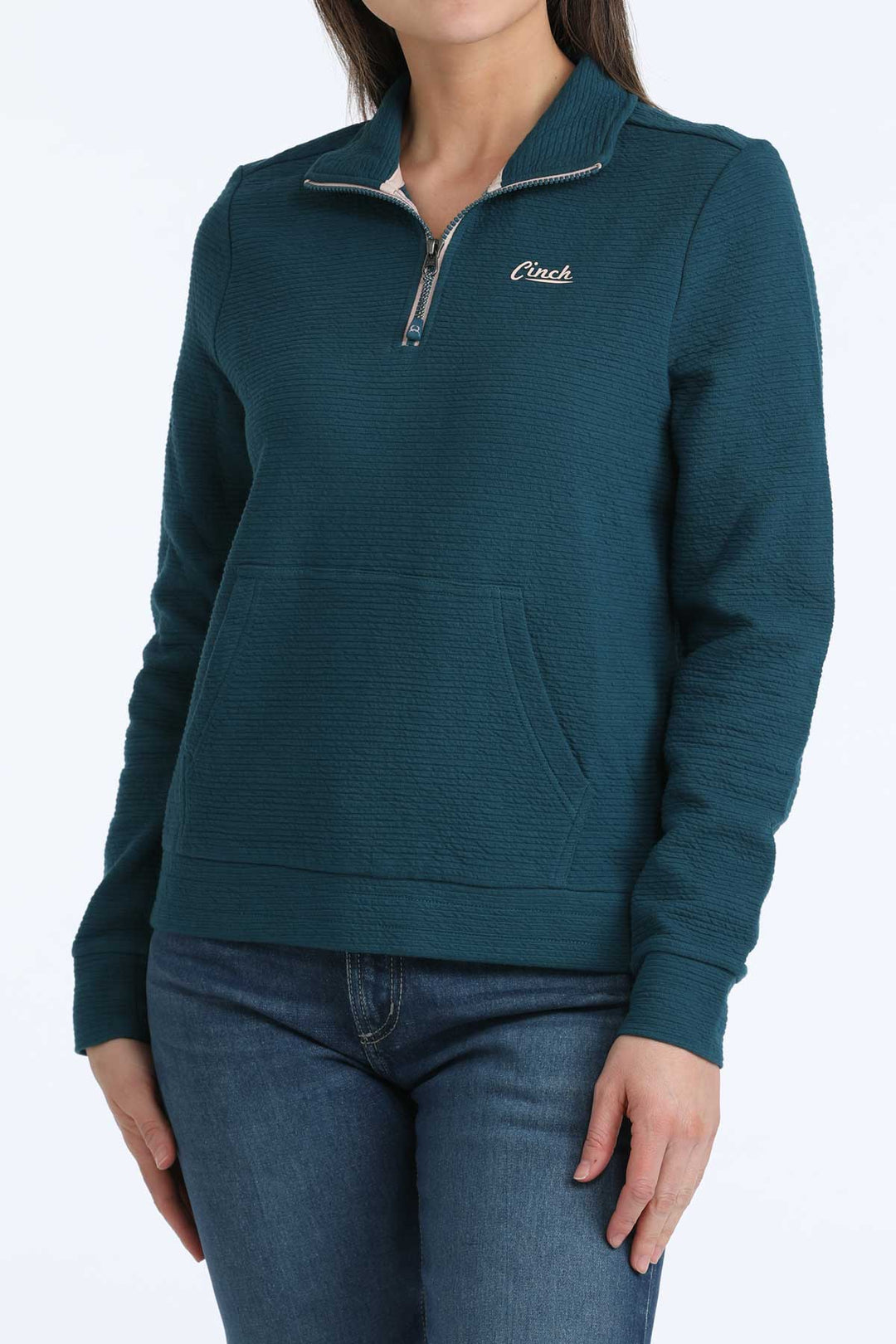 Cinch - Women's Long Sleeve 1/4 Zip Grid Fleece Pullover