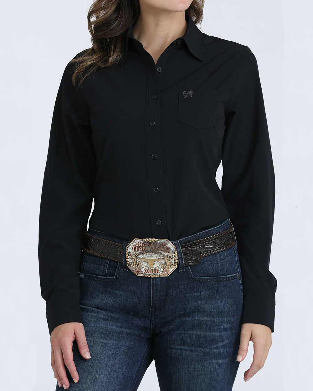 Cinch - Ladies Long Sleeve Print of Stretch Weave