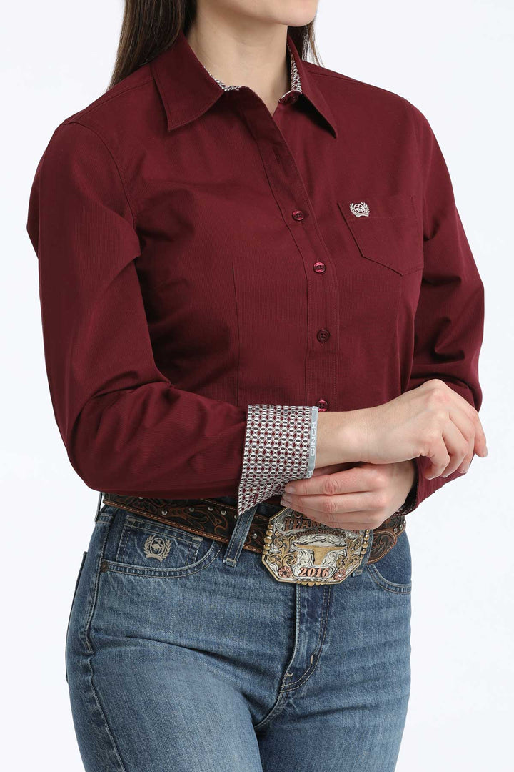 Cinch - Women's Long Sleeve Stripe Plain Weave