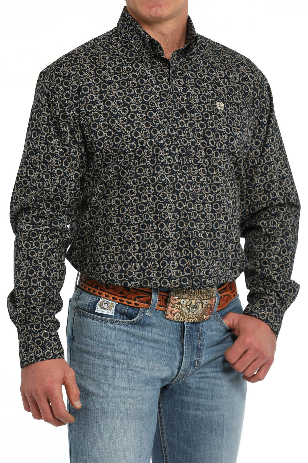 Cinch - Men's Long Sleeve Button-Down Rope Print