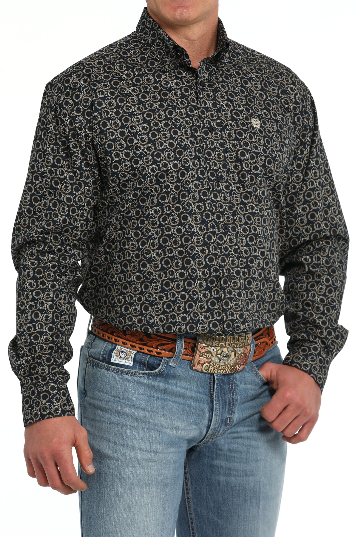Cinch - Men's Long Sleeve Button-Down Rope Print