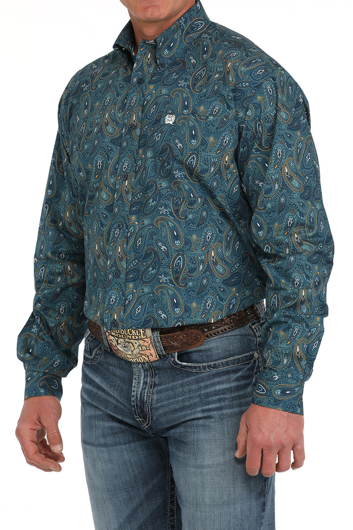 Cinch - Men's Long Sleeve Blue Paisley