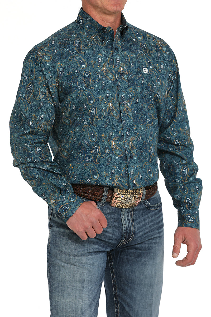 Cinch - Men's Long Sleeve Blue Paisley