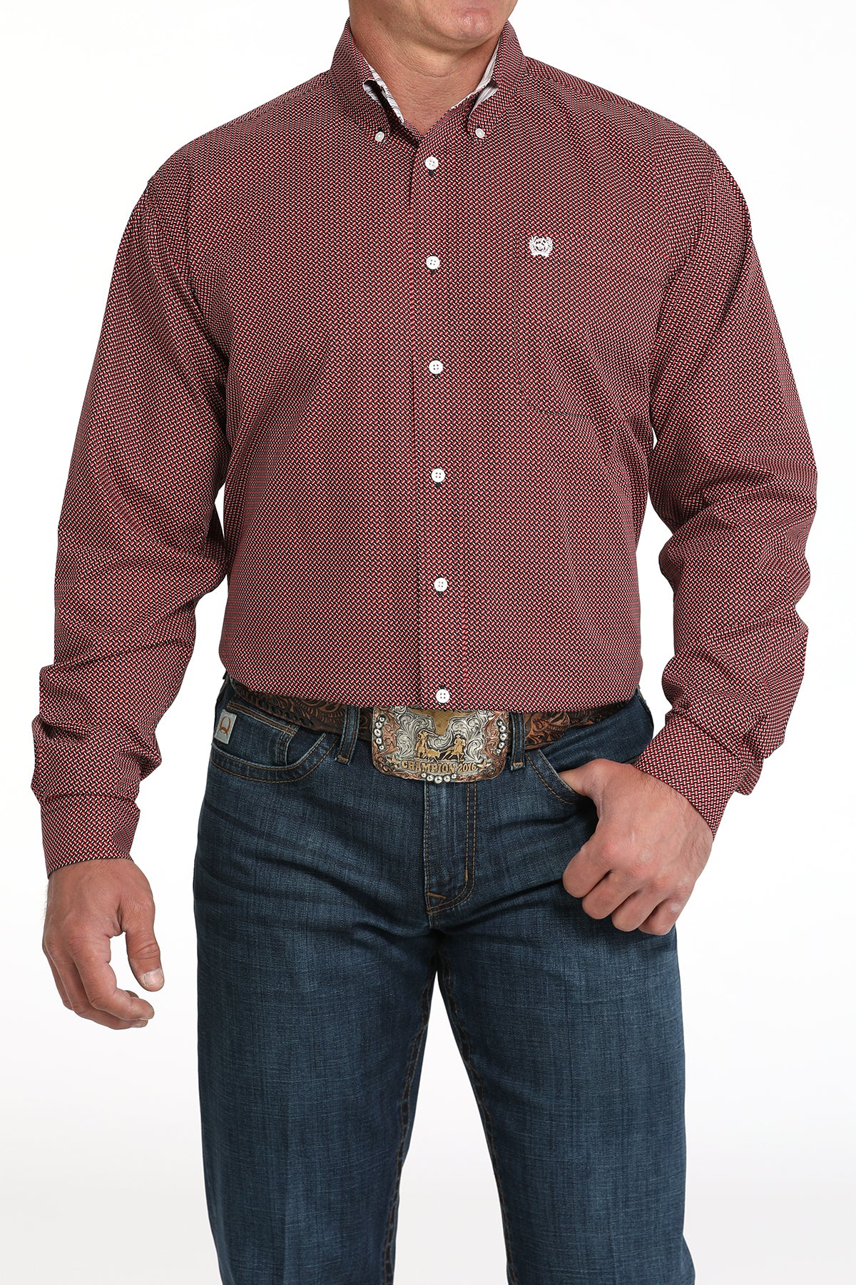 Cinch - Men's Long Sleeve Plain Weave Print
