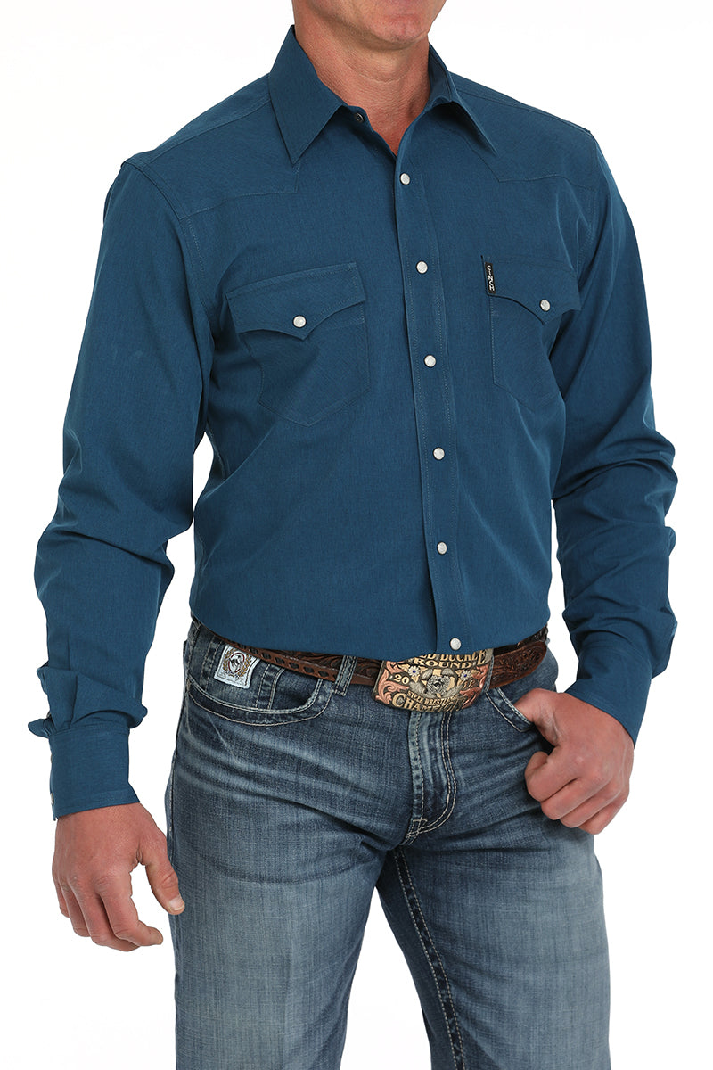 Cinch Men's Long Sleeve Navy Blue