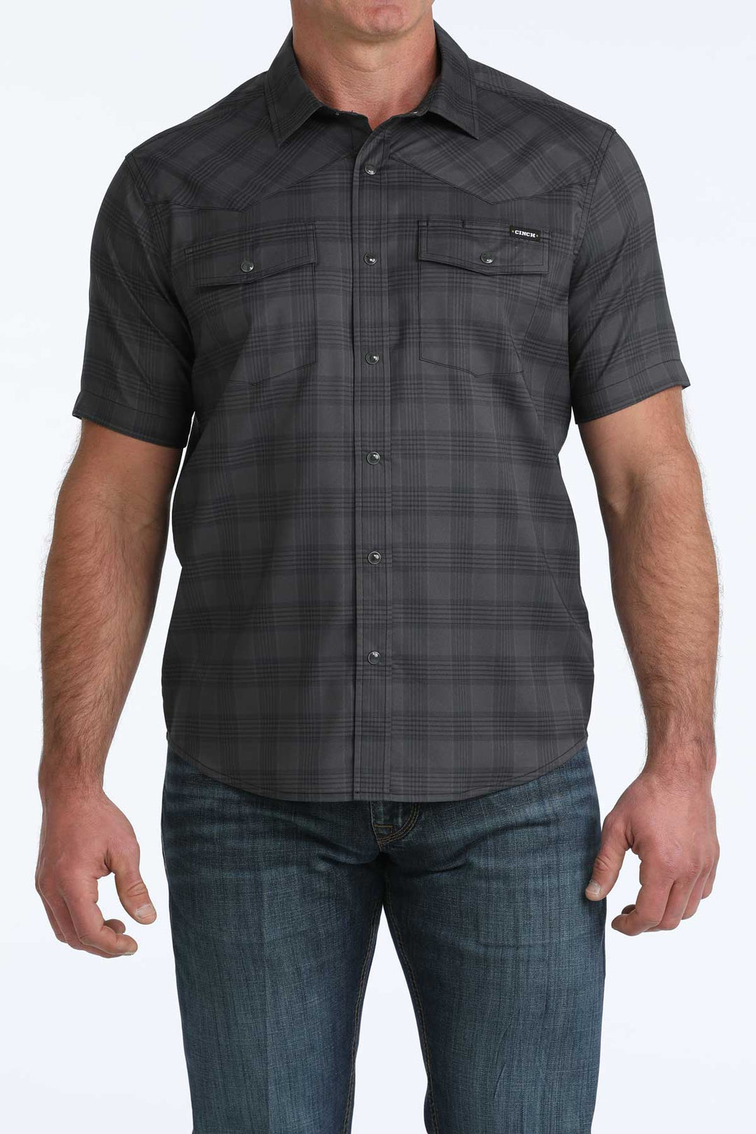Cinch - Men's Short Sleeve Plaid Camp Shirt w/ Vent
