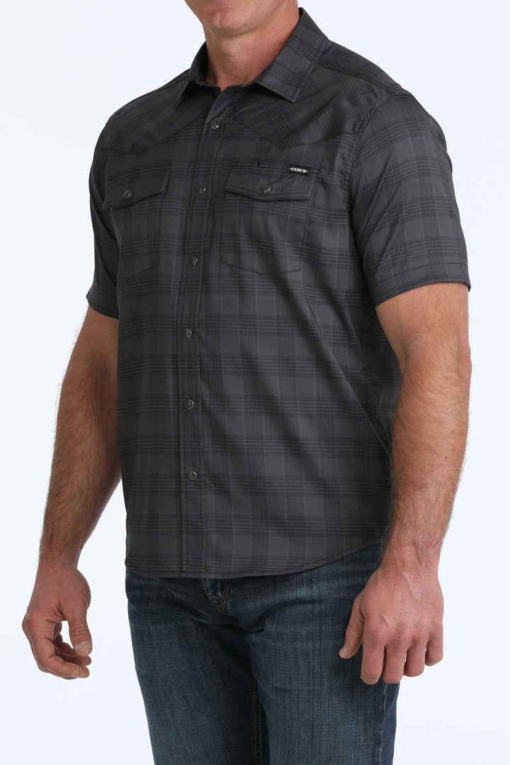 Cinch - Men's Short Sleeve Plaid Camp Shirt w/ Vent