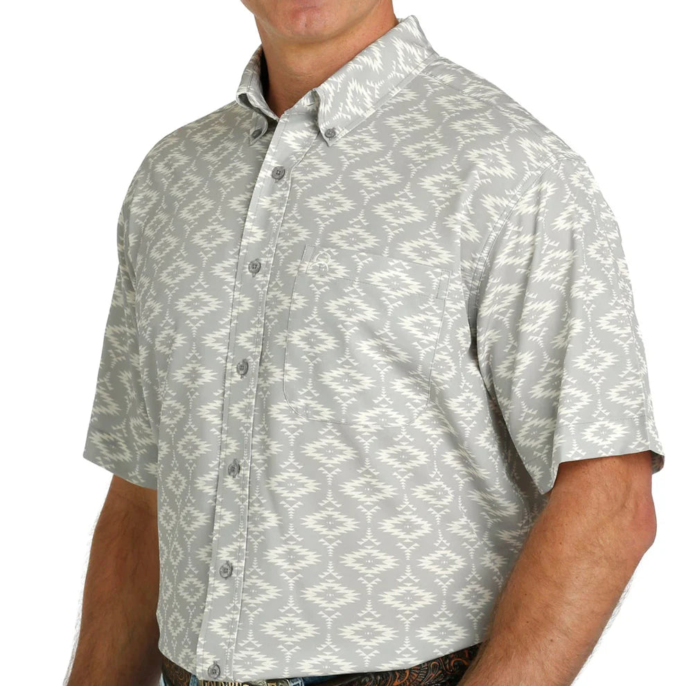 Cinch - Men's Short Sleeve Print Arenaflex - Grey