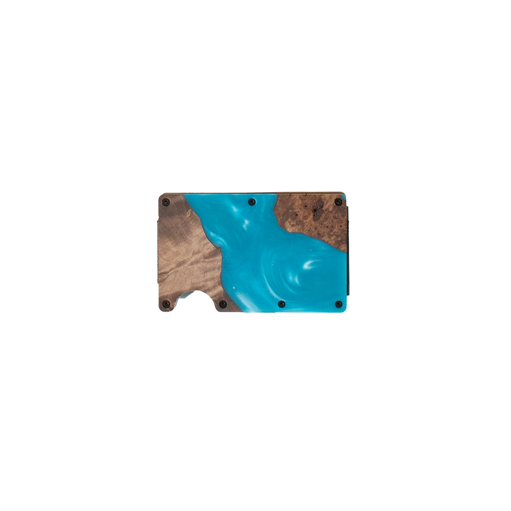 Wallet 3D - Mens Smart Wallet Wood Resin Blue