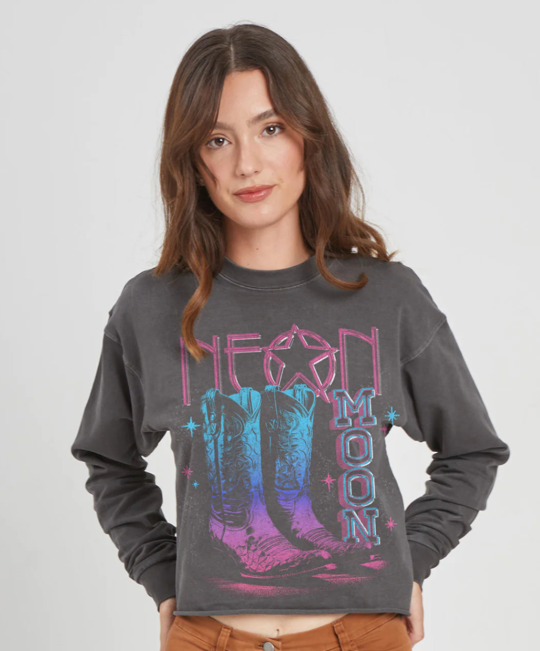 Girl Dangerous - Neon Moon Cropped Sweatshirt
