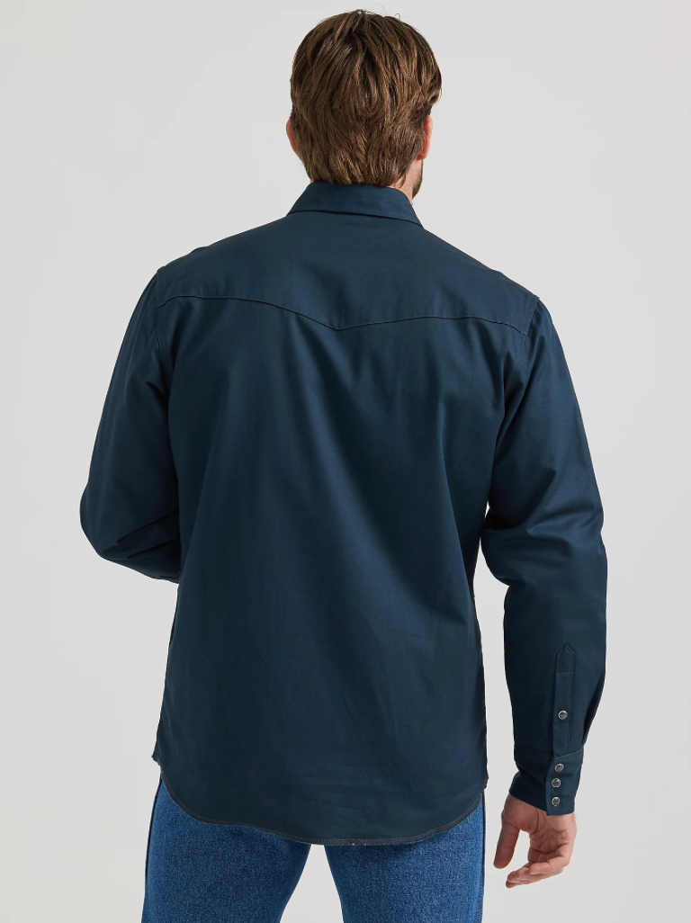 Wrangler - Men's Jacket Flannel Lined Long Sleeve Workshirt - Classic Fit - Black