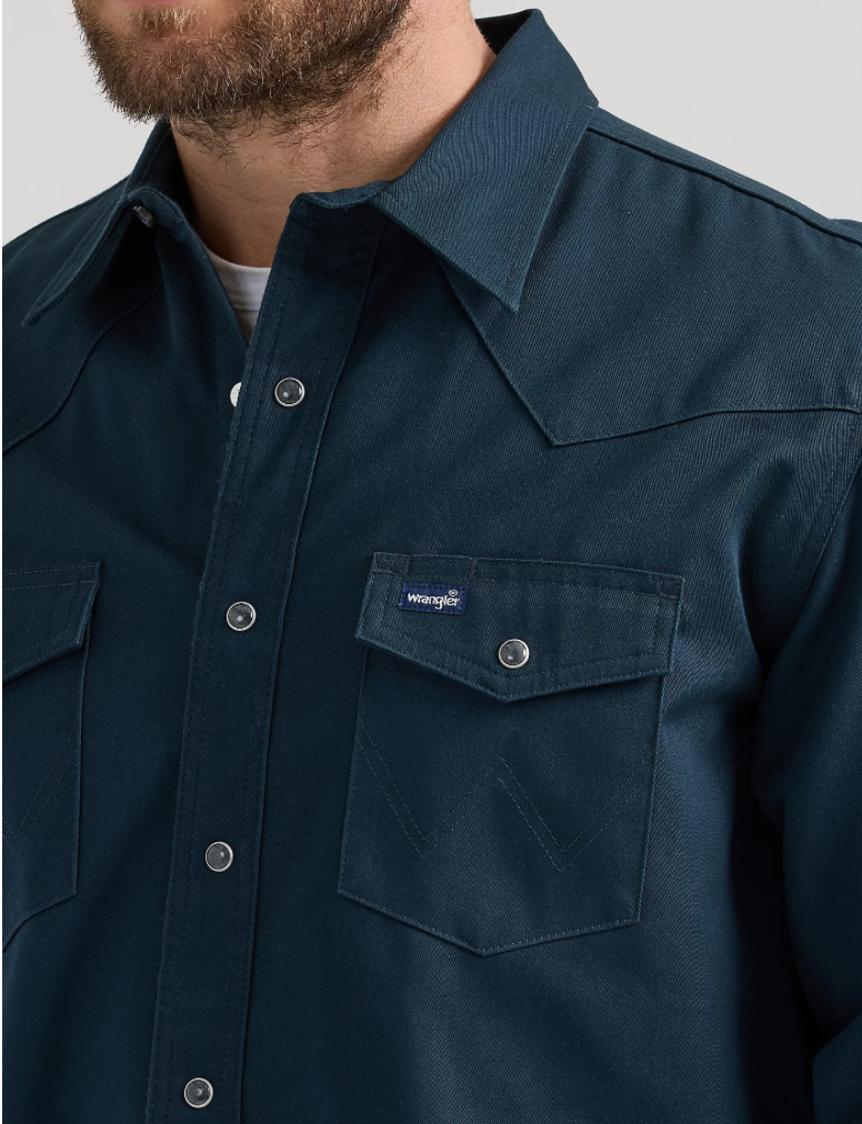 Wrangler - Men's Jacket Flannel Lined Long Sleeve Workshirt - Classic Fit - Black