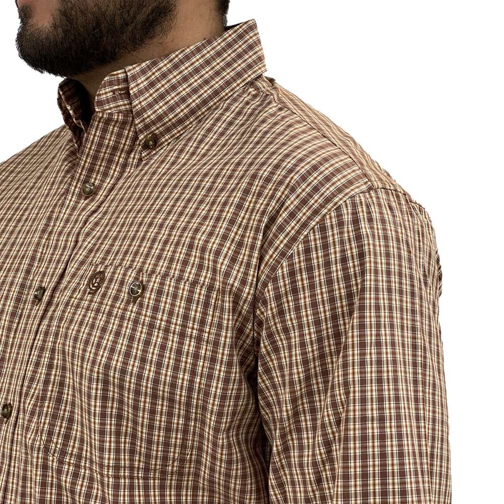 Wrangler - Men's Long Sleeve George Strait One Pocket Brown