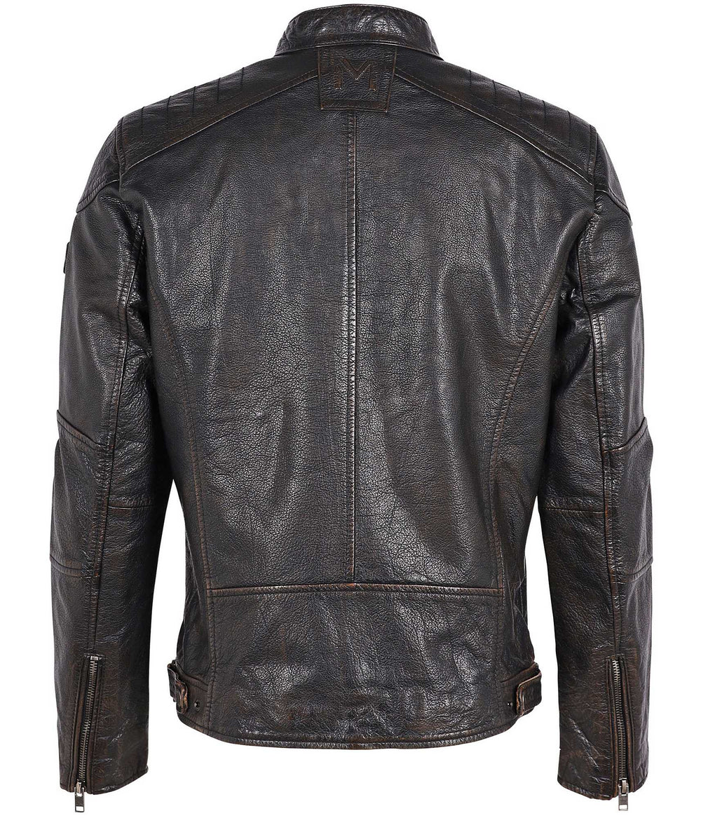 Mauritius - Brent CF Men's Black Leather Jacket