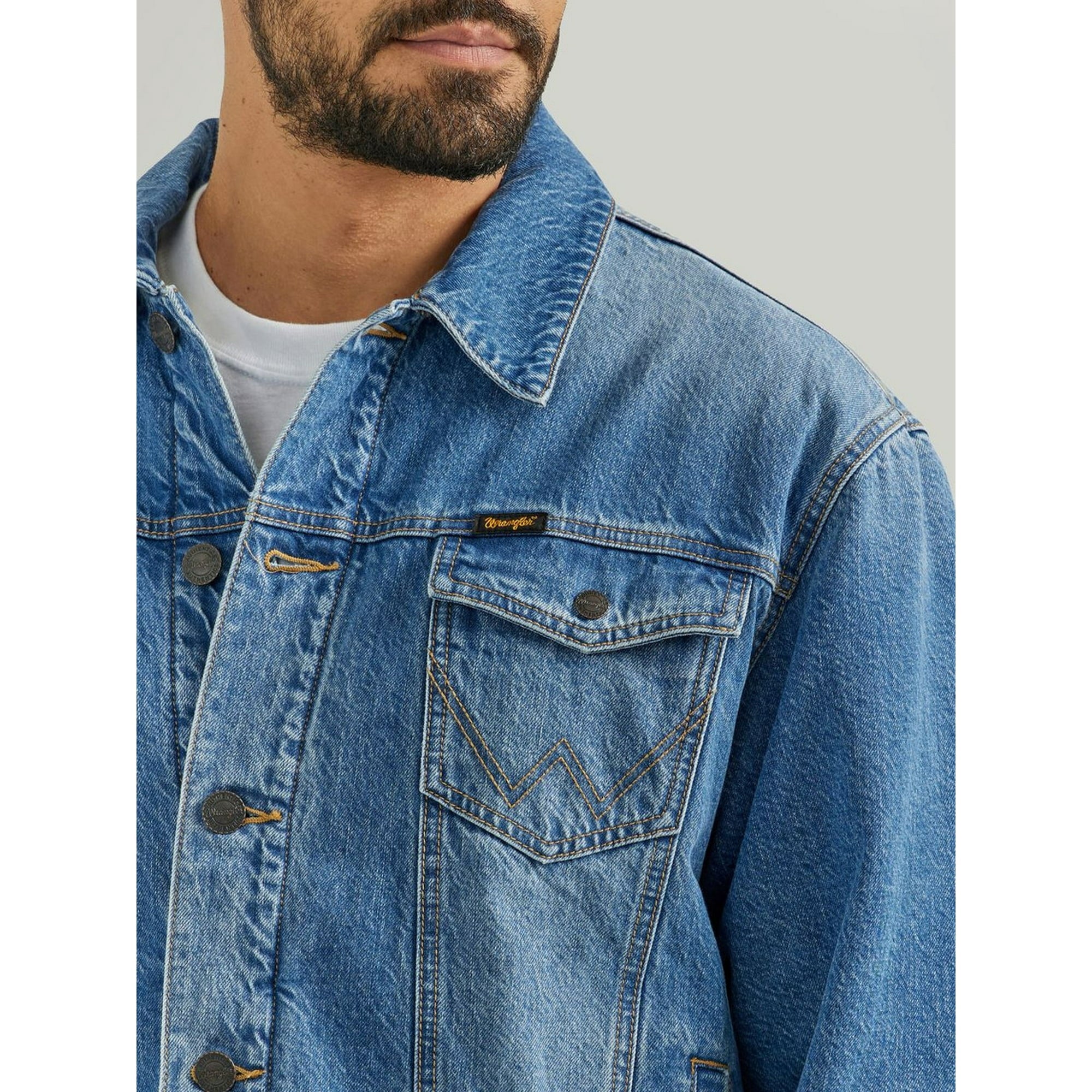Wrangler - Men's Jacket Sherpa Lined Western Denim