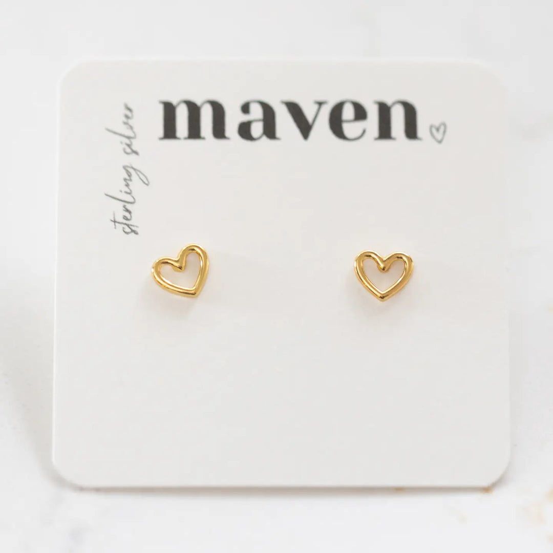 Maven - Open Heart Stud Earrings