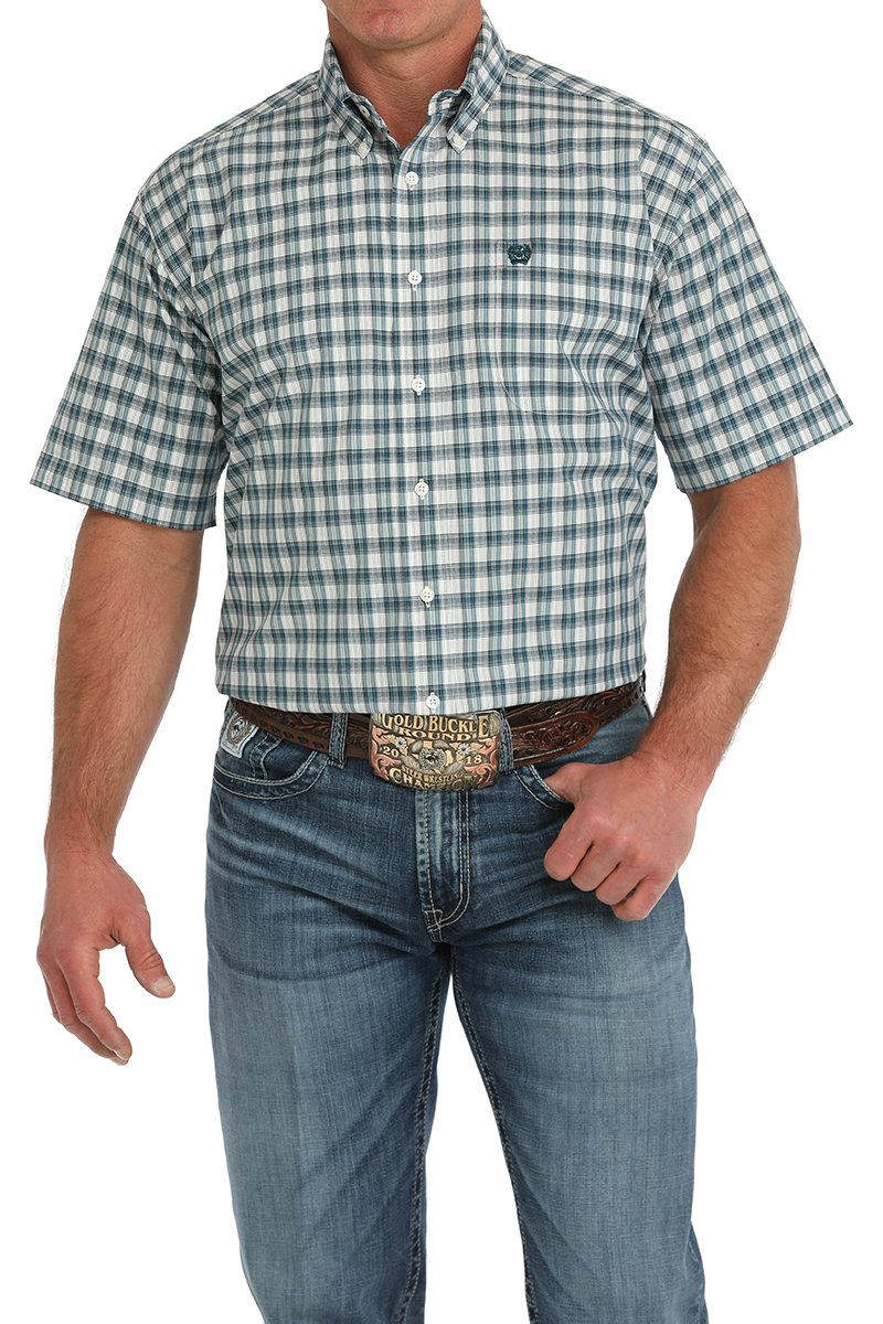 Cinch - Men's Short Sleeve Plaid Button-Down