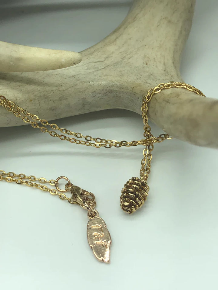 Flint & Feather - Mini Pinecone Necklace
