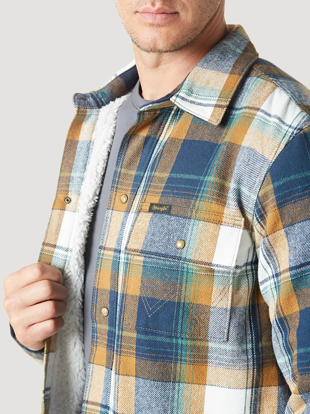 Wrangler - Flannel Shirt Jacket - Sherpa Lined