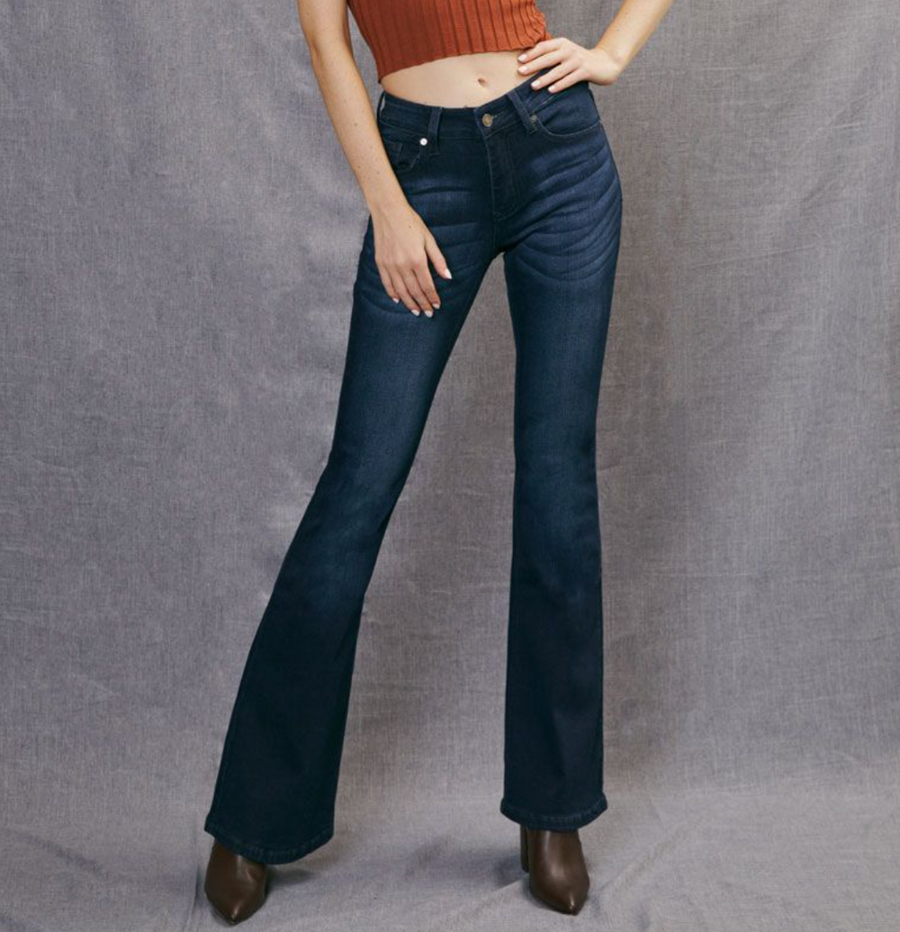 KanCan Trisha Mid Rise Classic Flare Jeans