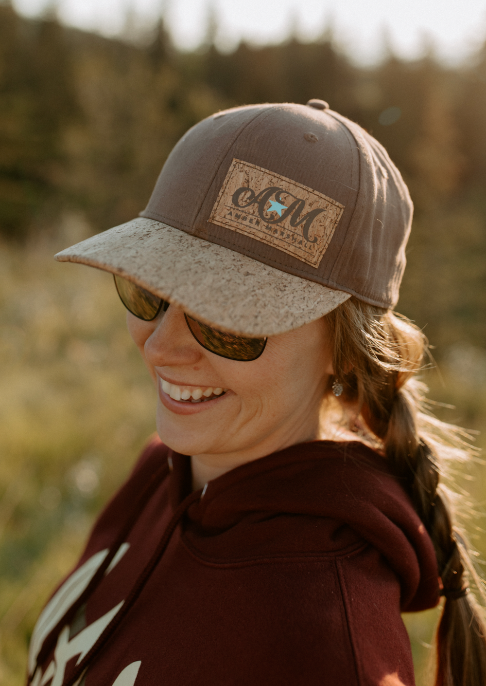 A MARSHALL Ball Cap - Brown AM Logo with Cork Details