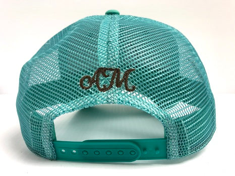 A Marshall Ball Cap: Turquoise Star & Horseshoe Logo with Patch Detail
