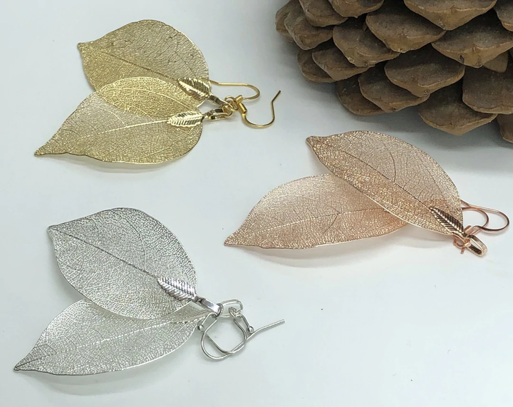 Flint & Feather - Leaf Earrings