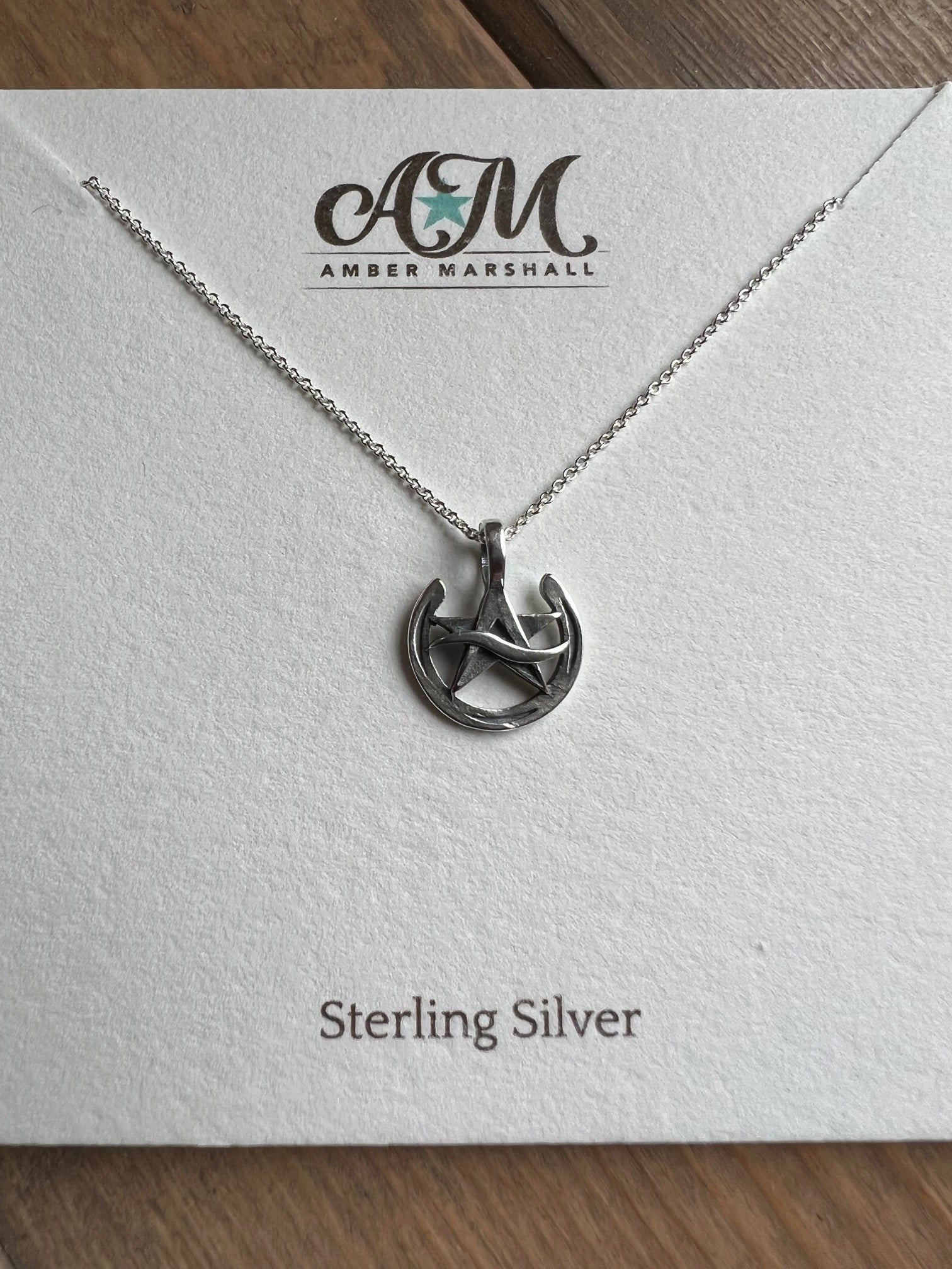 A MARSHALL Star & Horseshoe Logo Necklace - Silver